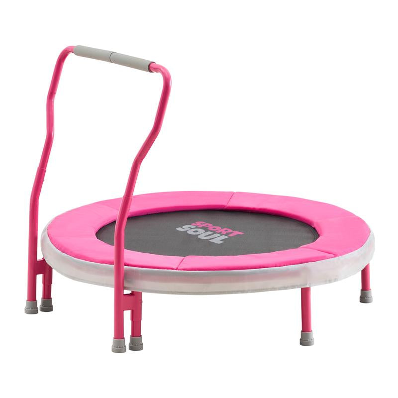 Sportsoul Kids Trampoline – 36” Indoor Mini Trampoline for Toddlers & Kids, with Non-Slip Foam Handle, Enclosed Design to Prevent Missteps, Stable & Safe Bounce