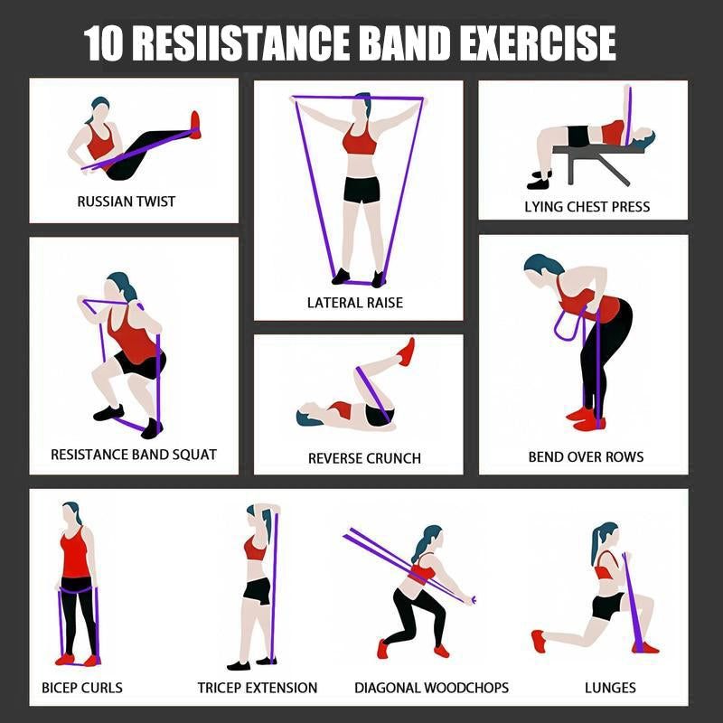 Resistance Bands Set, Pull up Assistance Bands, Multi-Level Exercise Bands with Bag for Working Out, Body Stretching, Physical Therapy, Muscle Training, Workout Recovery 5 Pieces/Set with Door Anchor & Handle Optional (Men/Women)