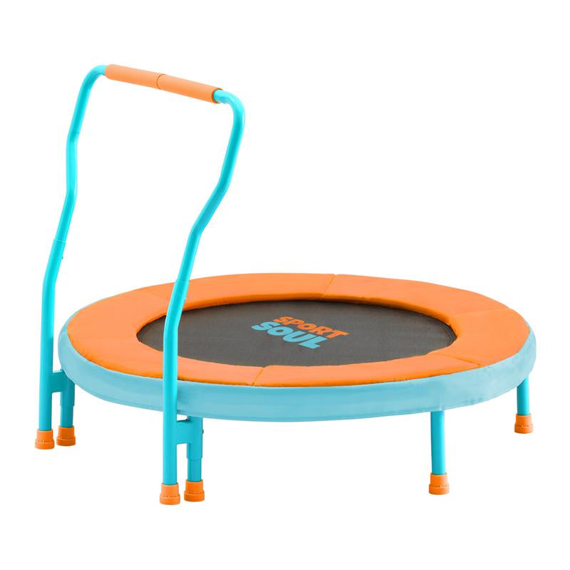 Sportsoul Kids Trampoline – 36” Indoor Mini Trampoline for Toddlers & Kids, with Non-Slip Foam Handle, Enclosed Design to Prevent Missteps, Stable & Safe Bounce