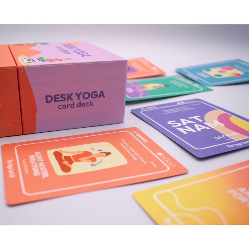 Desk Yoga Cards - Set of 106 Yoga Cards for Stress Relief, Relaxation, and Mindfulness