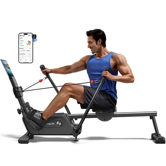MERACH Sculls Rowing Machines for Home, Magnetic Rowing Machine with 16-Level, Simulate Real Row, Ultra-Quiet Rower, MERACH App and 1000+ Champion Coaching Course & Games