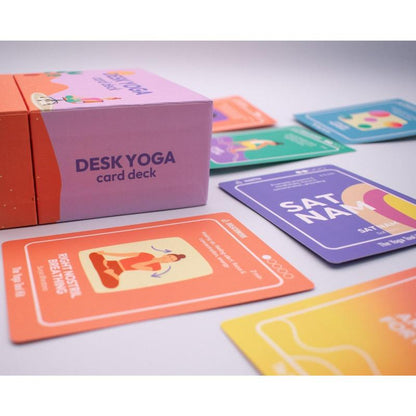 Desk Yoga Cards - Set of 106 Yoga Cards for Stress Relief, Relaxation, and Mindfulness