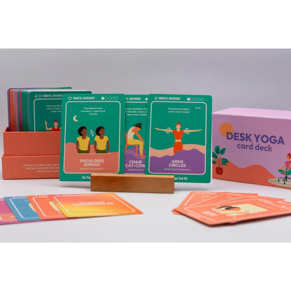 Desk Yoga Cards - Set of 106 Yoga Cards for Stress Relief, Relaxation, and Mindfulness