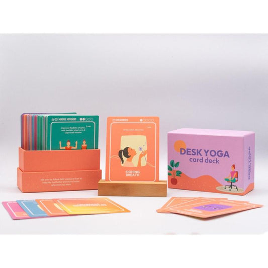 Desk Yoga Cards - Set of 106 Yoga Cards for Stress Relief, Relaxation, and Mindfulness