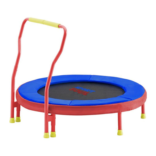 Sportsoul Kids Trampoline – 36” Indoor Mini Trampoline for Toddlers & Kids, with Non-Slip Foam Handle, Enclosed Design to Prevent Missteps, Stable & Safe Bounce