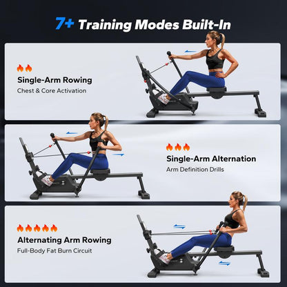 MERACH Sculls Rowing Machines for Home, Magnetic Rowing Machine with 16-Level, Simulate Real Row, Ultra-Quiet Rower, MERACH App and 1000+ Champion Coaching Course & Games